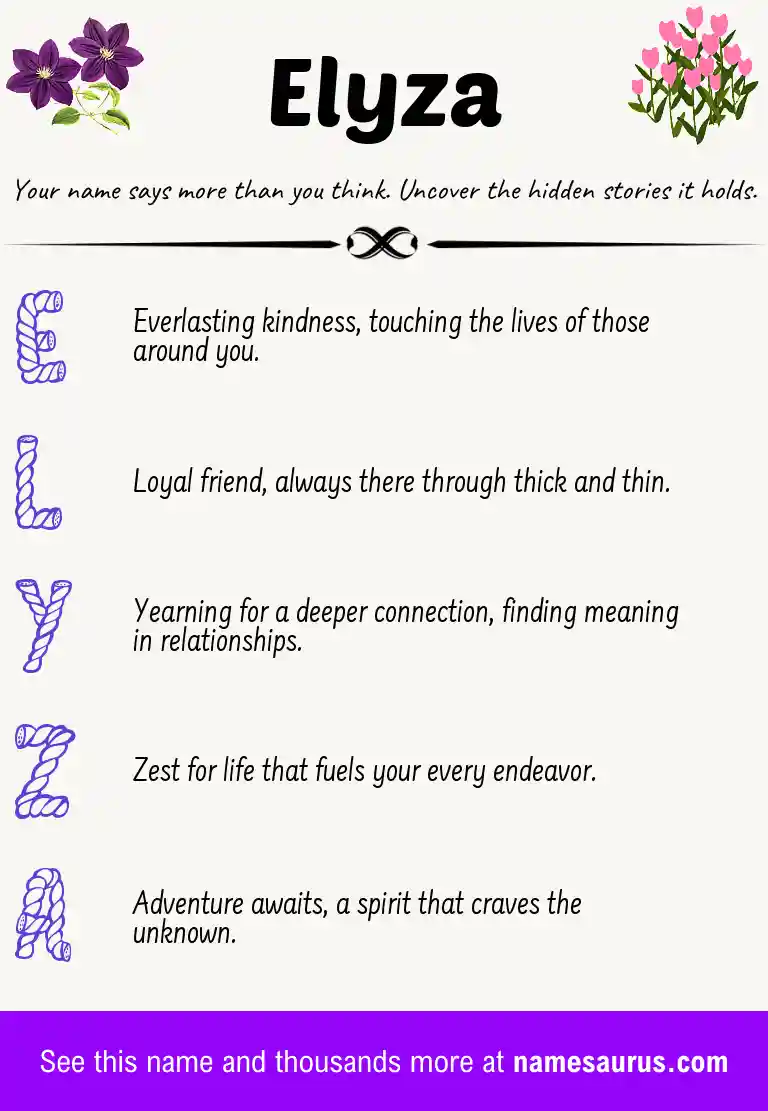 Acrostic poem about Elyza.