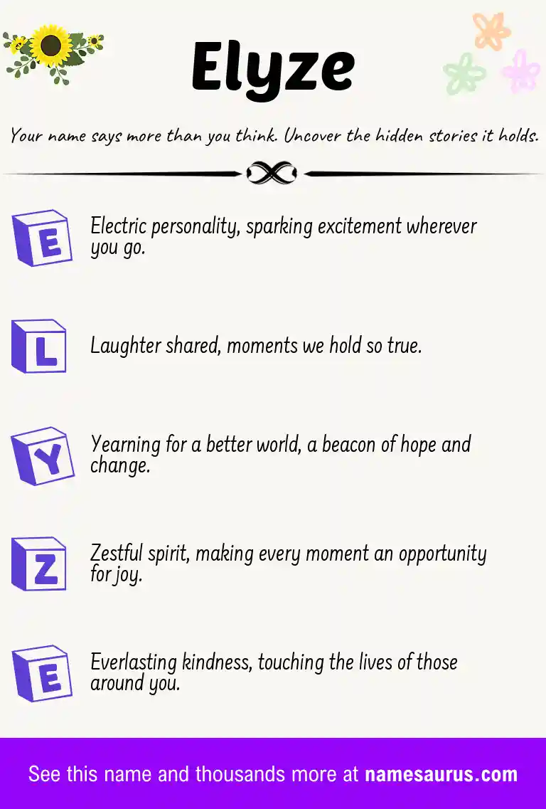 Acrostic poem about Elyze.