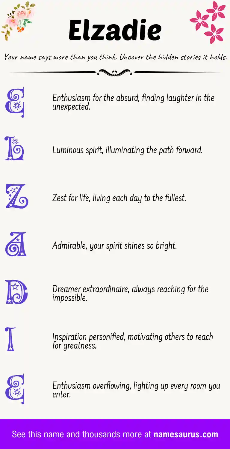 Acrostic poem about Elzadie.