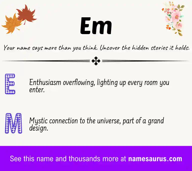 Acrostic poem about Em.