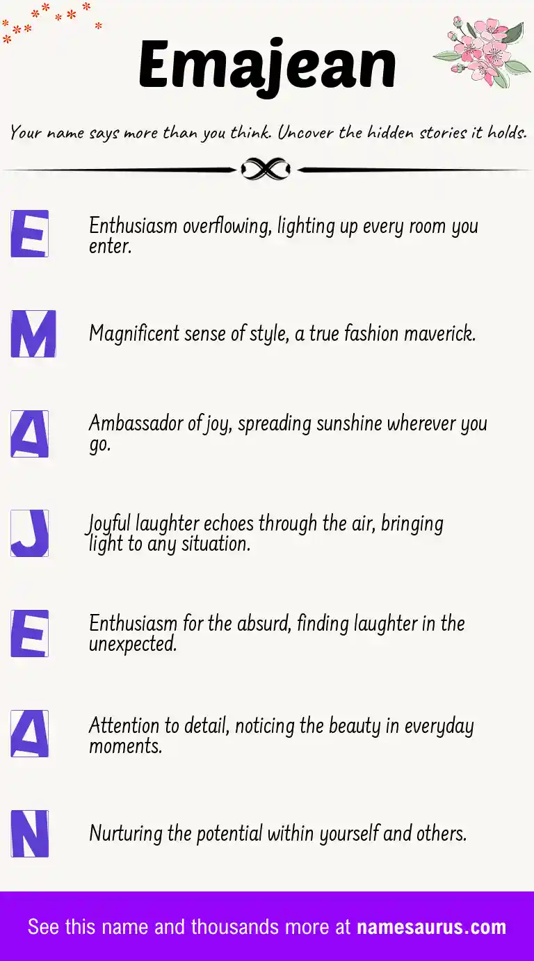 Acrostic poem about Emajean.
