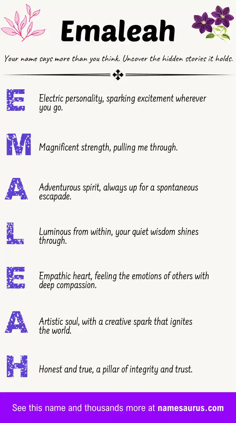 Acrostic poem about Emaleah.