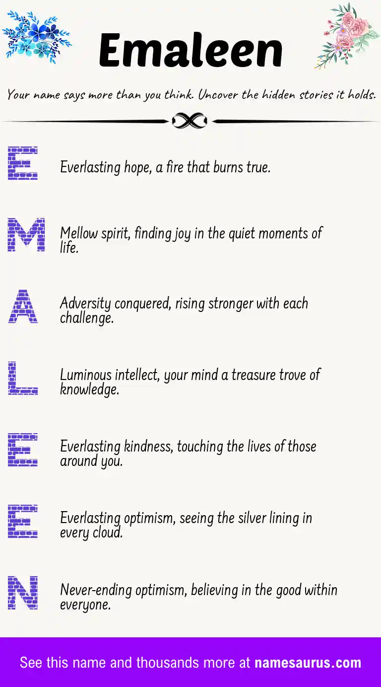 Acrostic poem about Emaleen.
