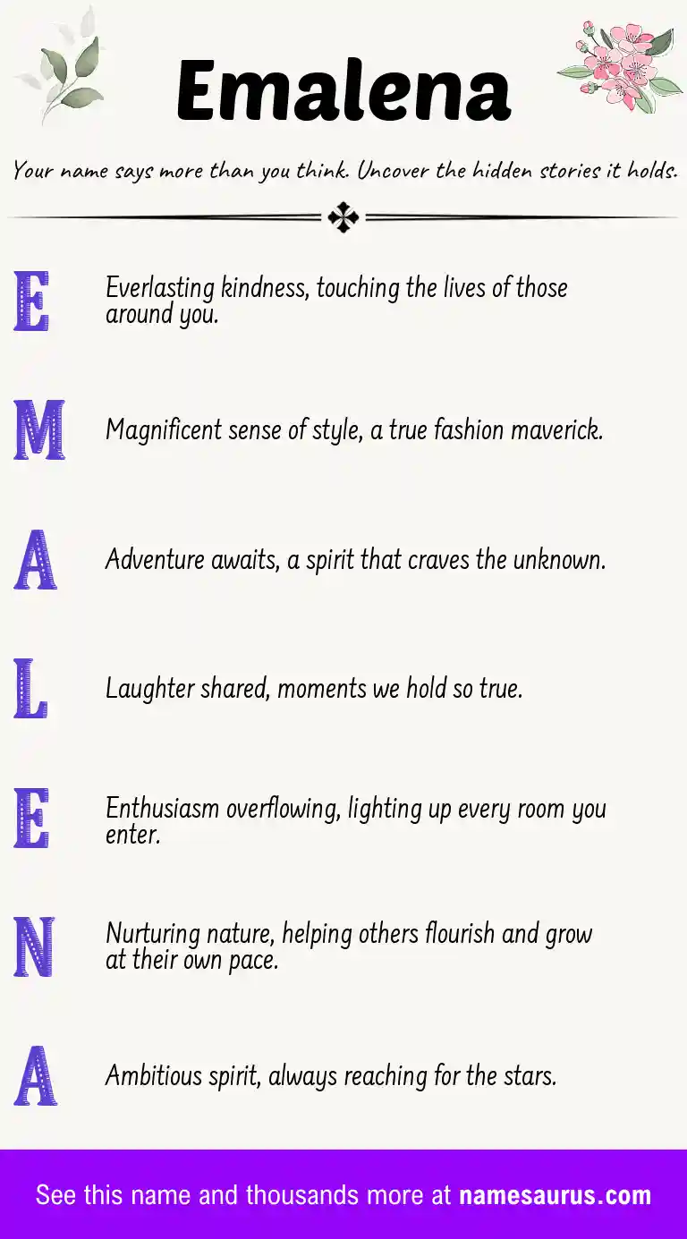 Acrostic poem about Emalena.