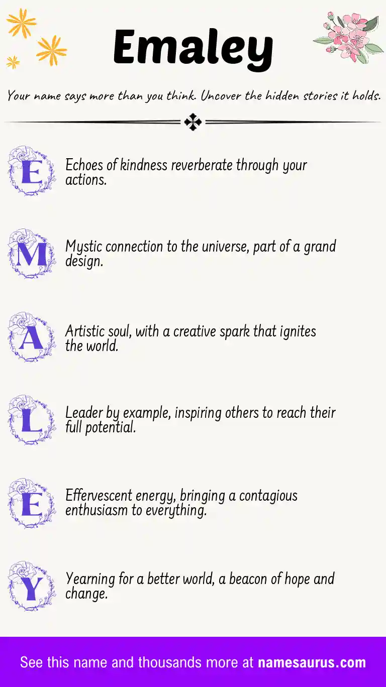 Acrostic poem about Emaley.