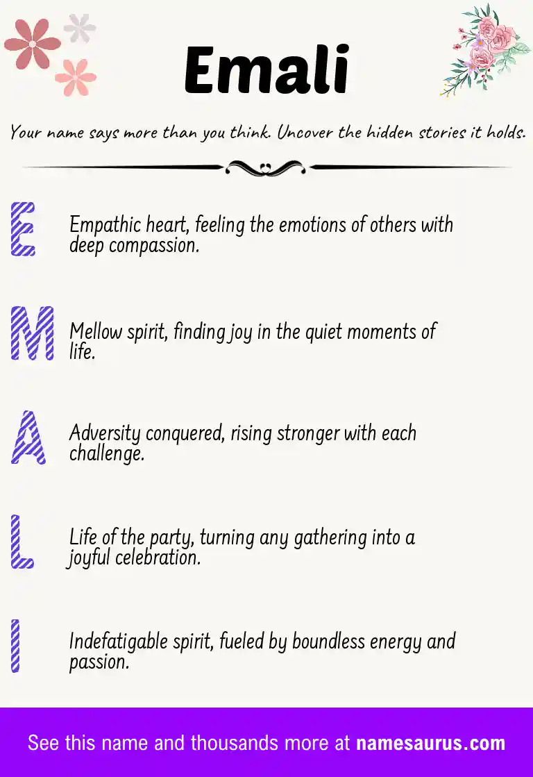 Acrostic poem about Emali.