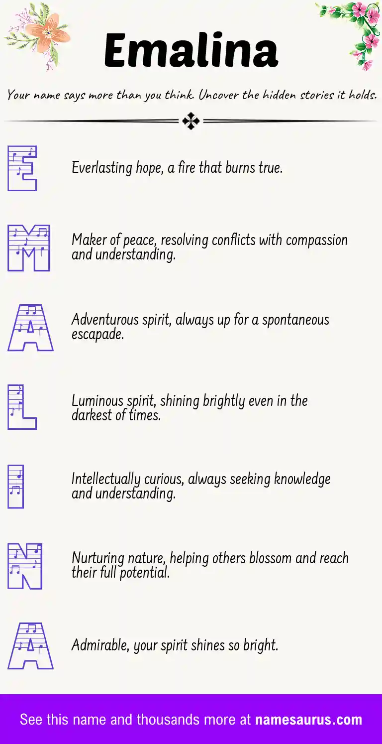 Acrostic poem about Emalina.
