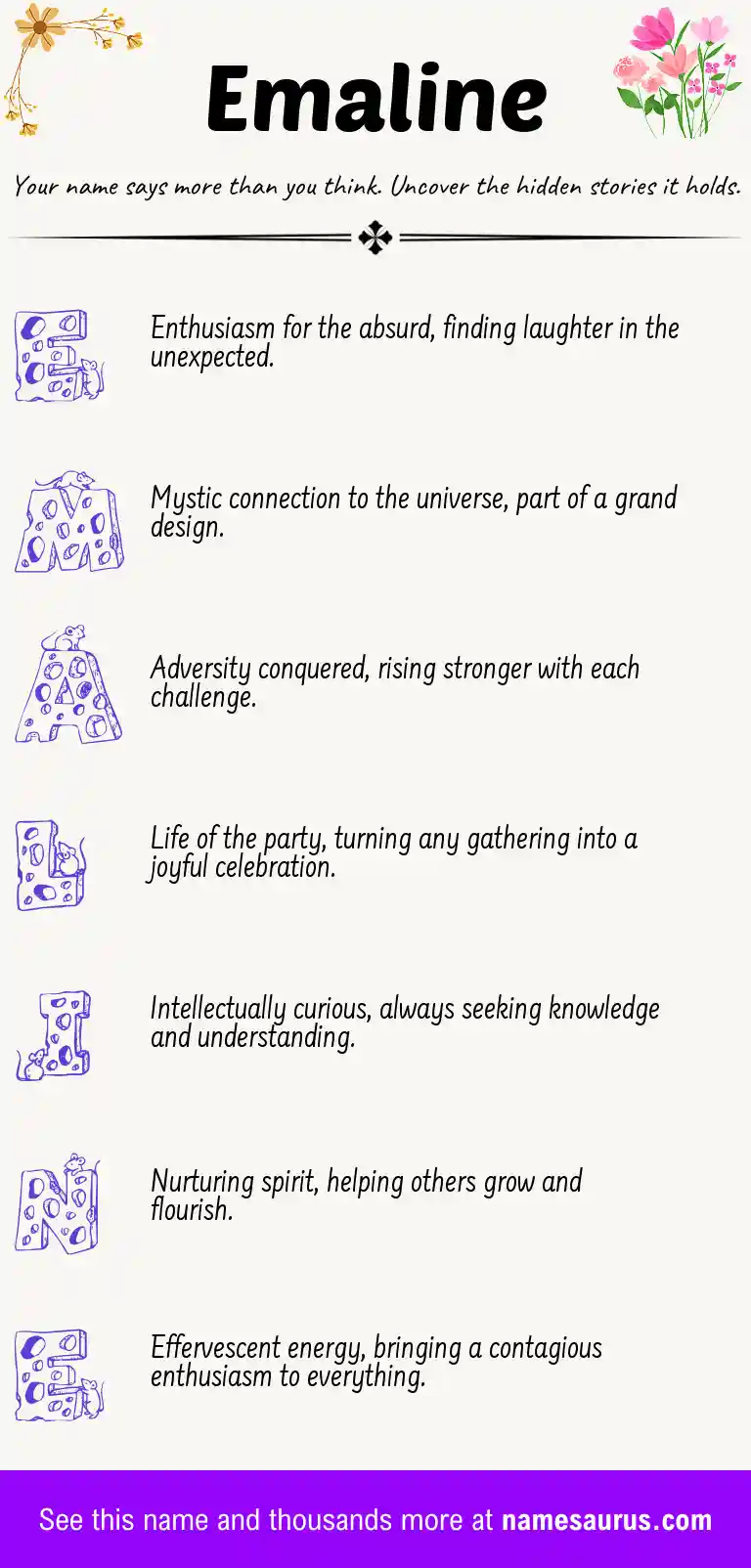 Acrostic poem about Emaline.