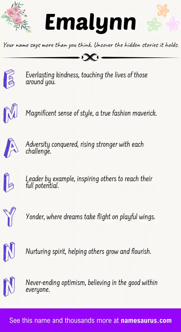 Acrostic poem about Emalynn.