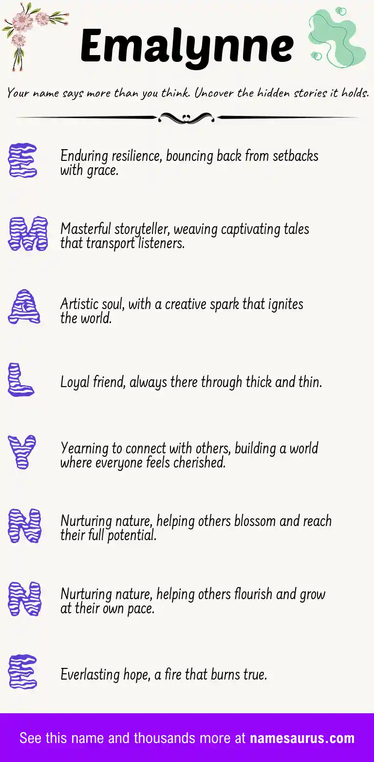 Acrostic poem about Emalynne.
