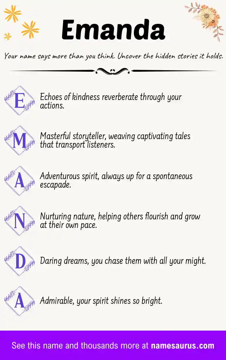 Acrostic poem about Emanda.