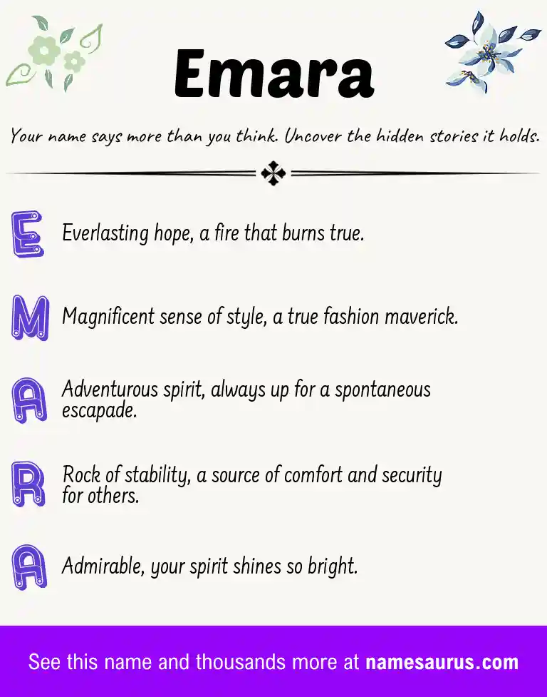 Acrostic poem about Emara.