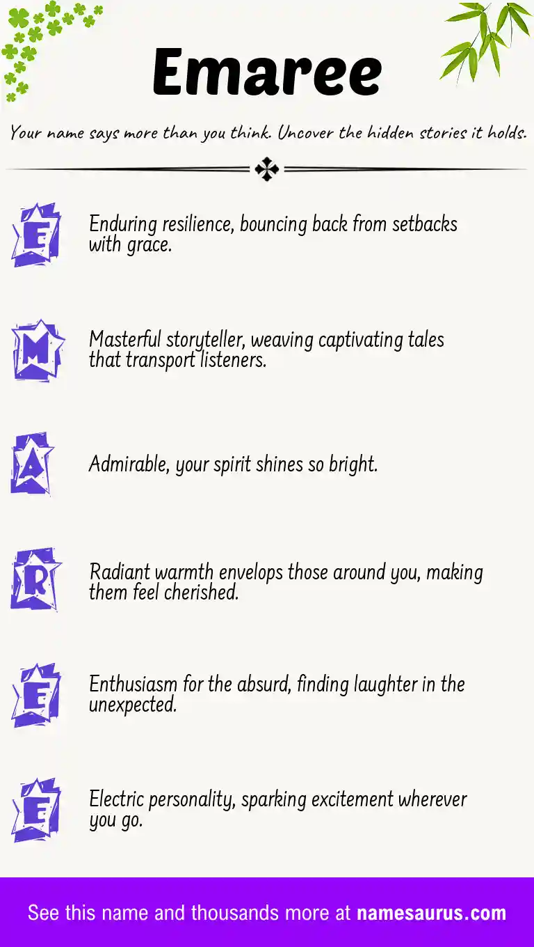 Acrostic poem about Emaree.