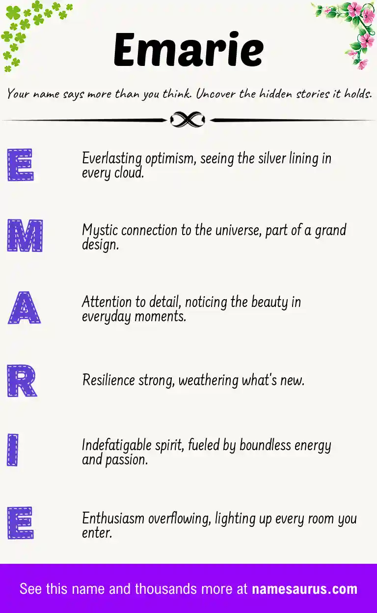 Acrostic poem about Emarie.