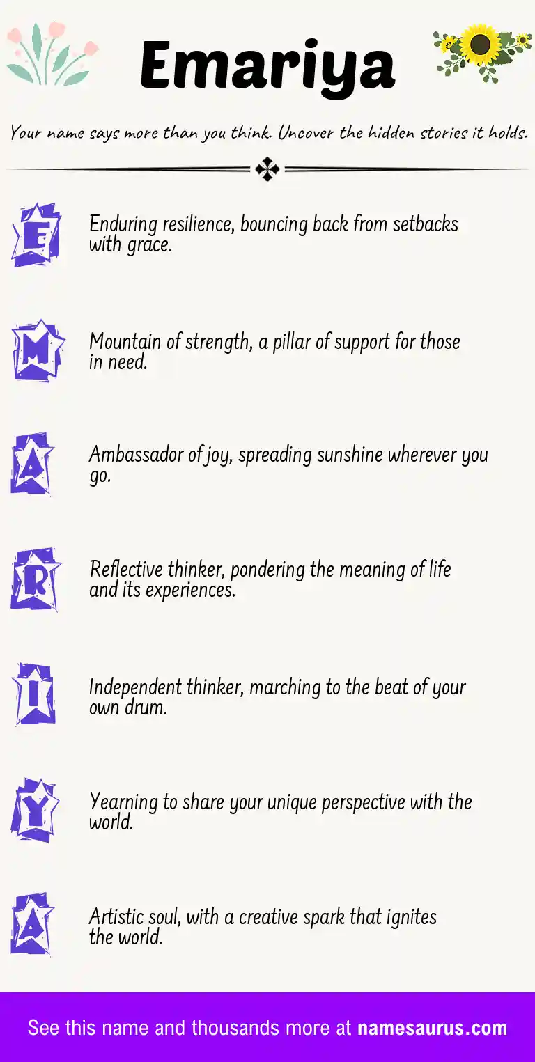 Acrostic poem about Emariya.