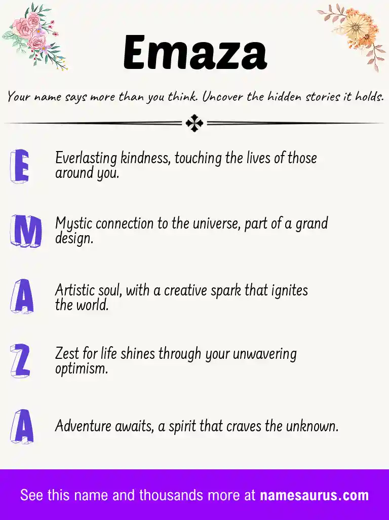 Acrostic poem about Emaza.