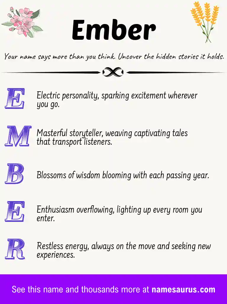 Acrostic poem about Ember.