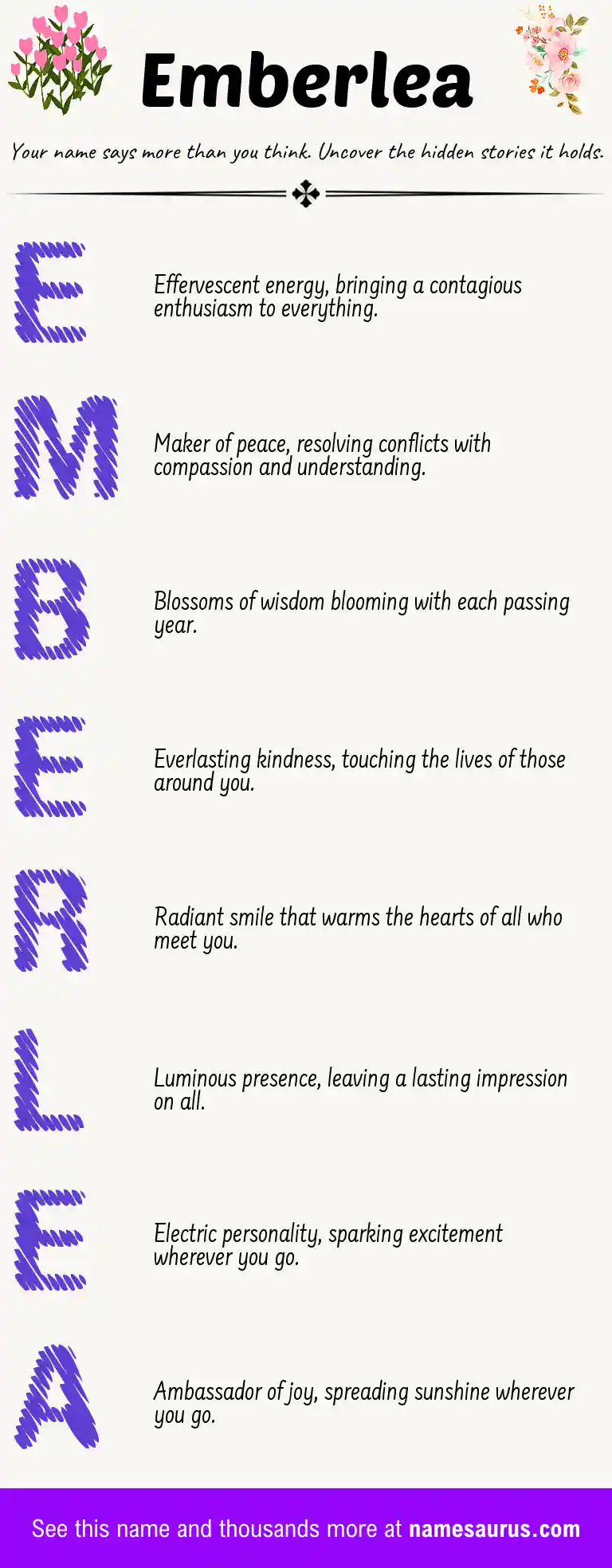 Acrostic poem about Emberlea.