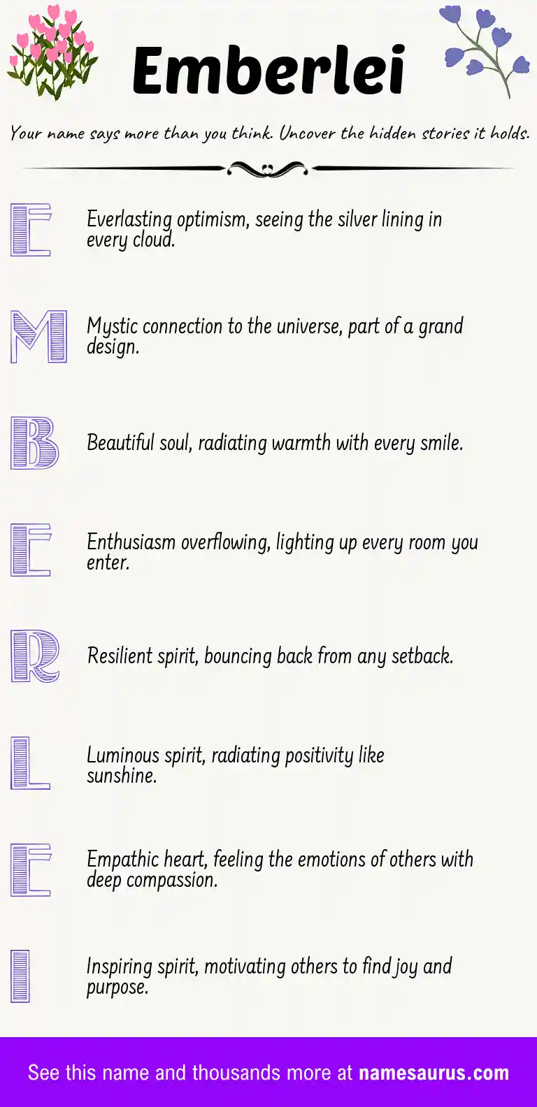 Acrostic poem about Emberlei.