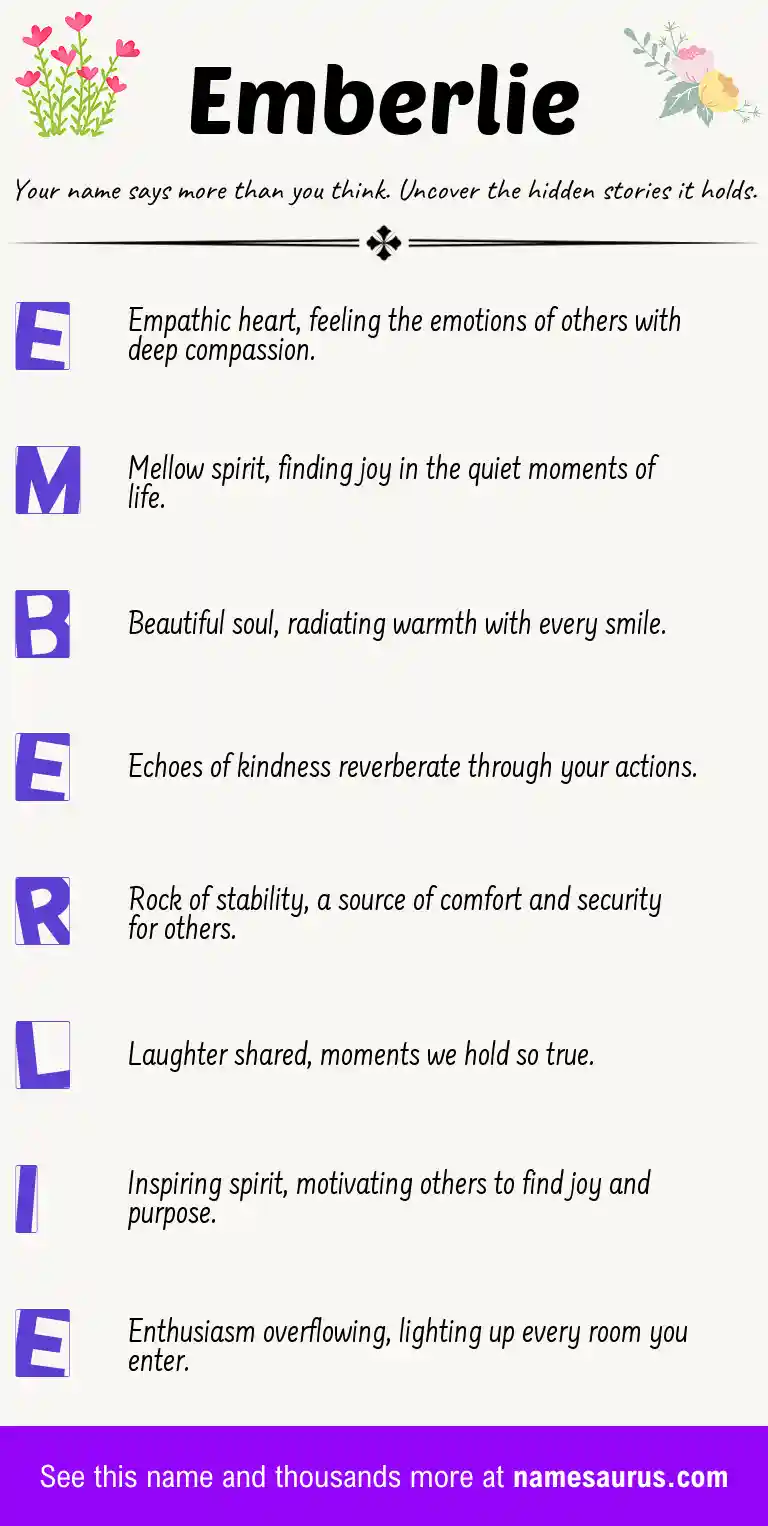 Acrostic poem about Emberlie.
