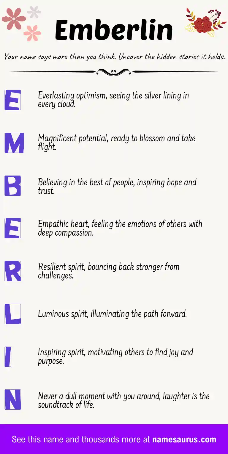 Acrostic poem about Emberlin.
