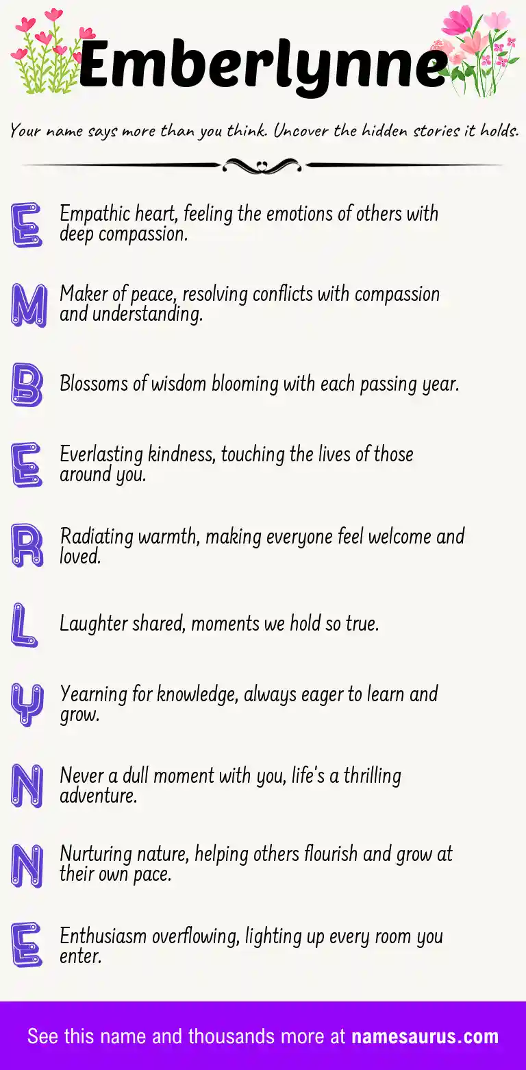 Acrostic poem about Emberlynne.