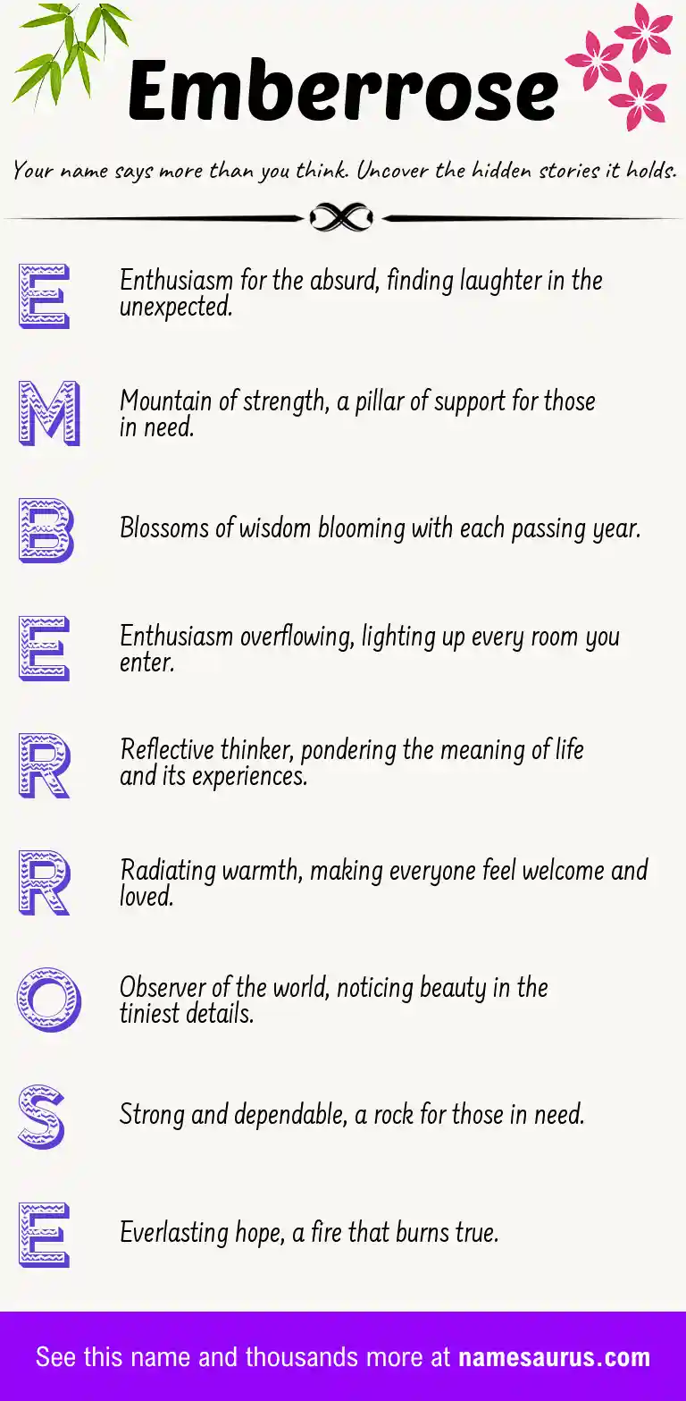 Acrostic poem about Emberrose.