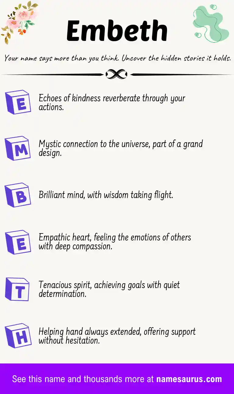 Acrostic poem about Embeth.