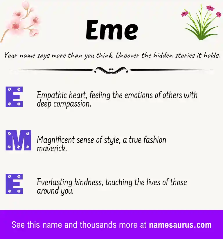 Acrostic poem about Eme.