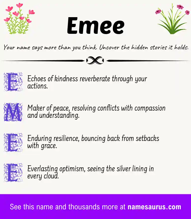 Acrostic poem about Emee.