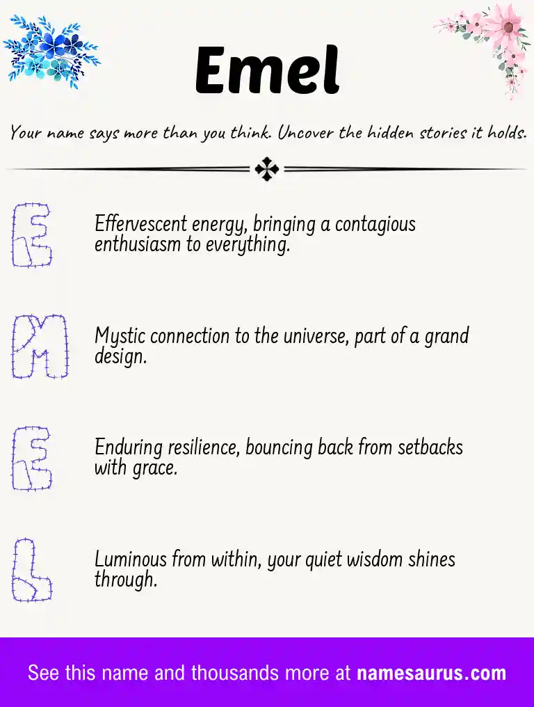 Acrostic poem about Emel.