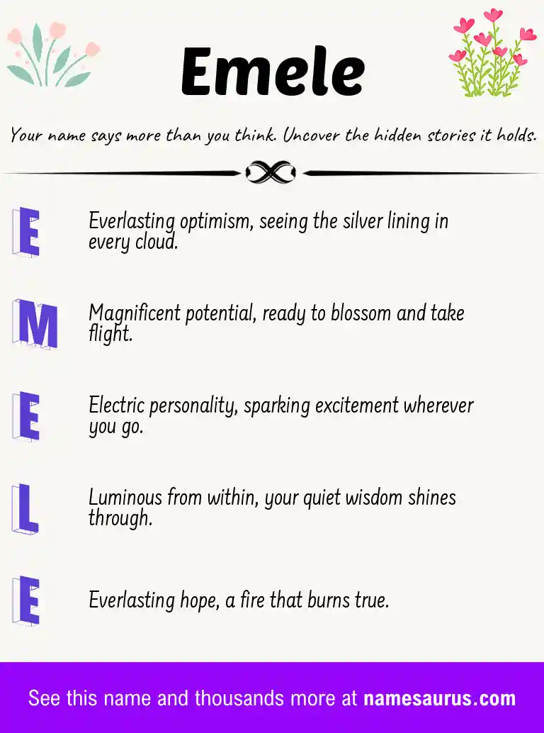 Acrostic poem about Emele.