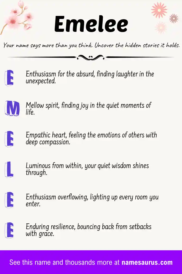 Acrostic poem about Emelee.
