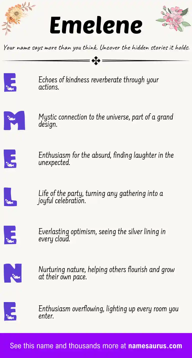 Acrostic poem about Emelene.