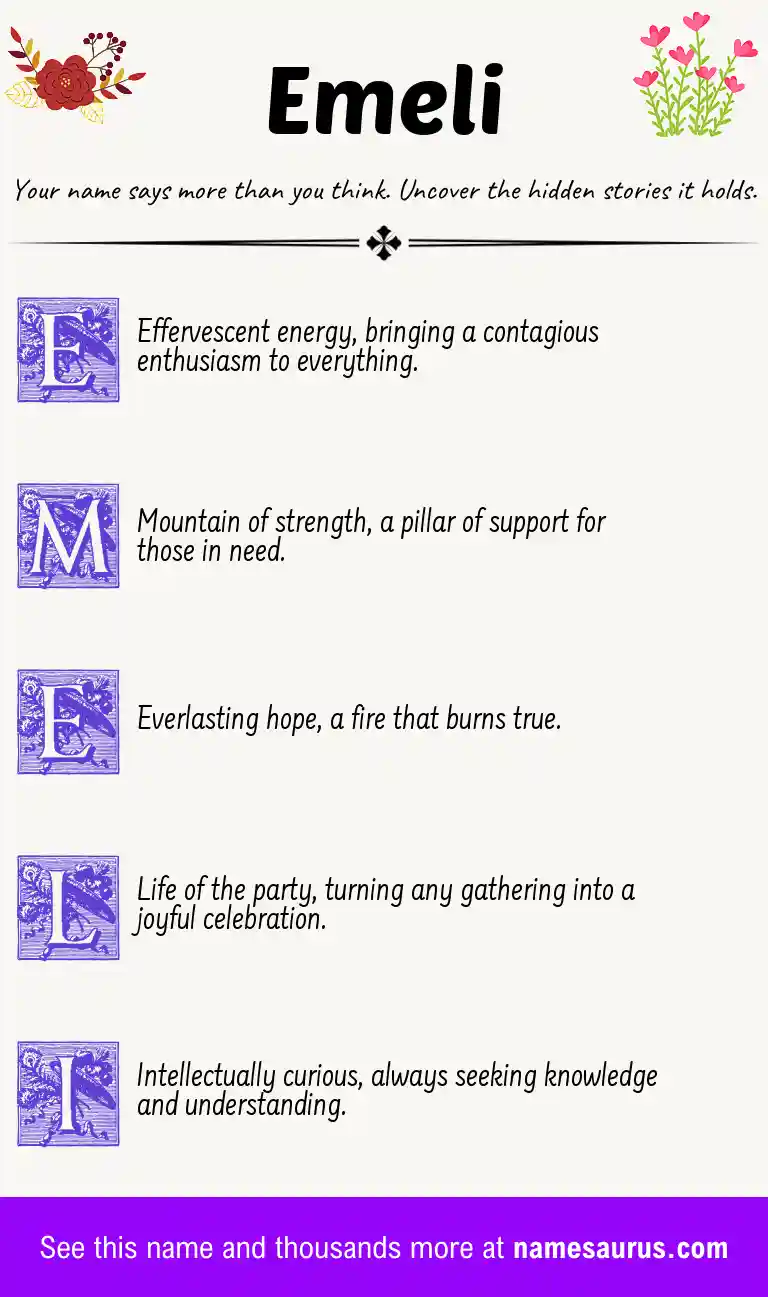 Acrostic poem about Emeli.