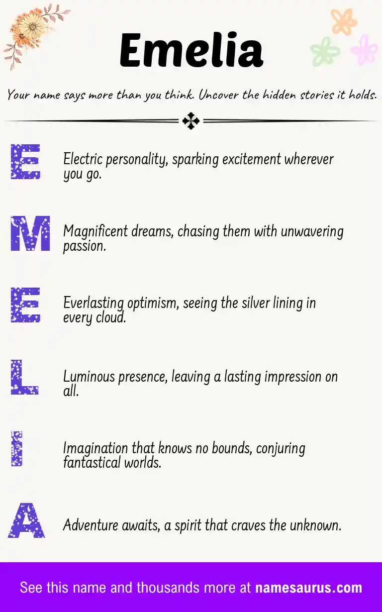 Acrostic poem about Emelia.