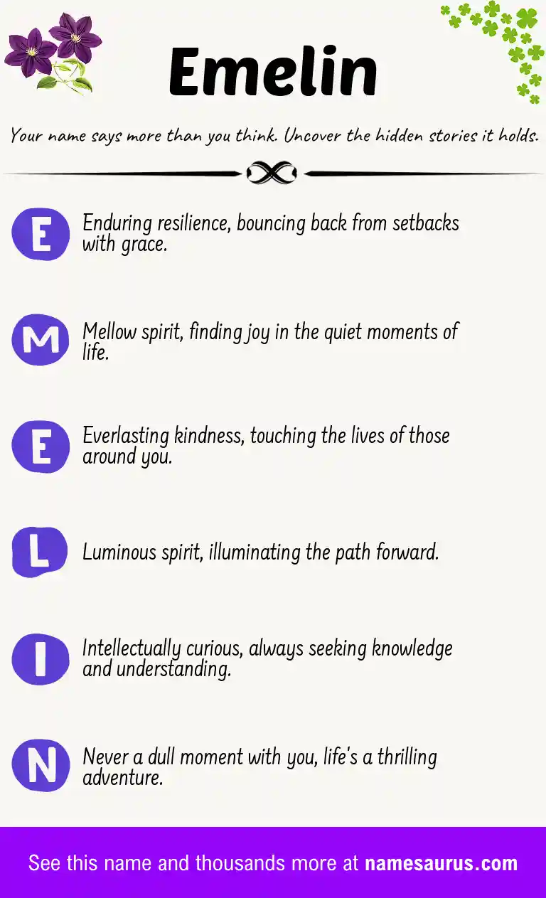 Acrostic poem about Emelin.