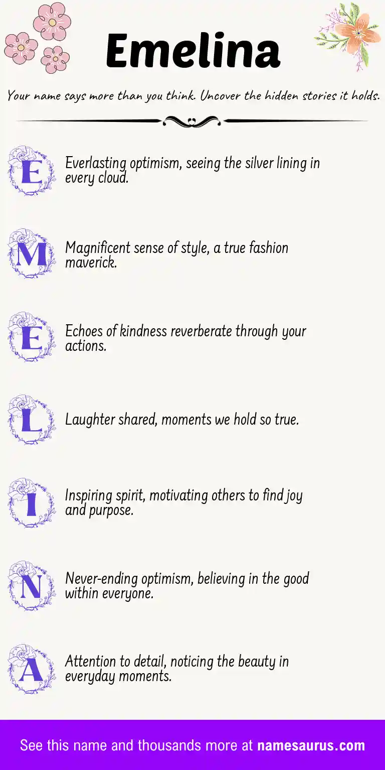 Acrostic poem about Emelina.