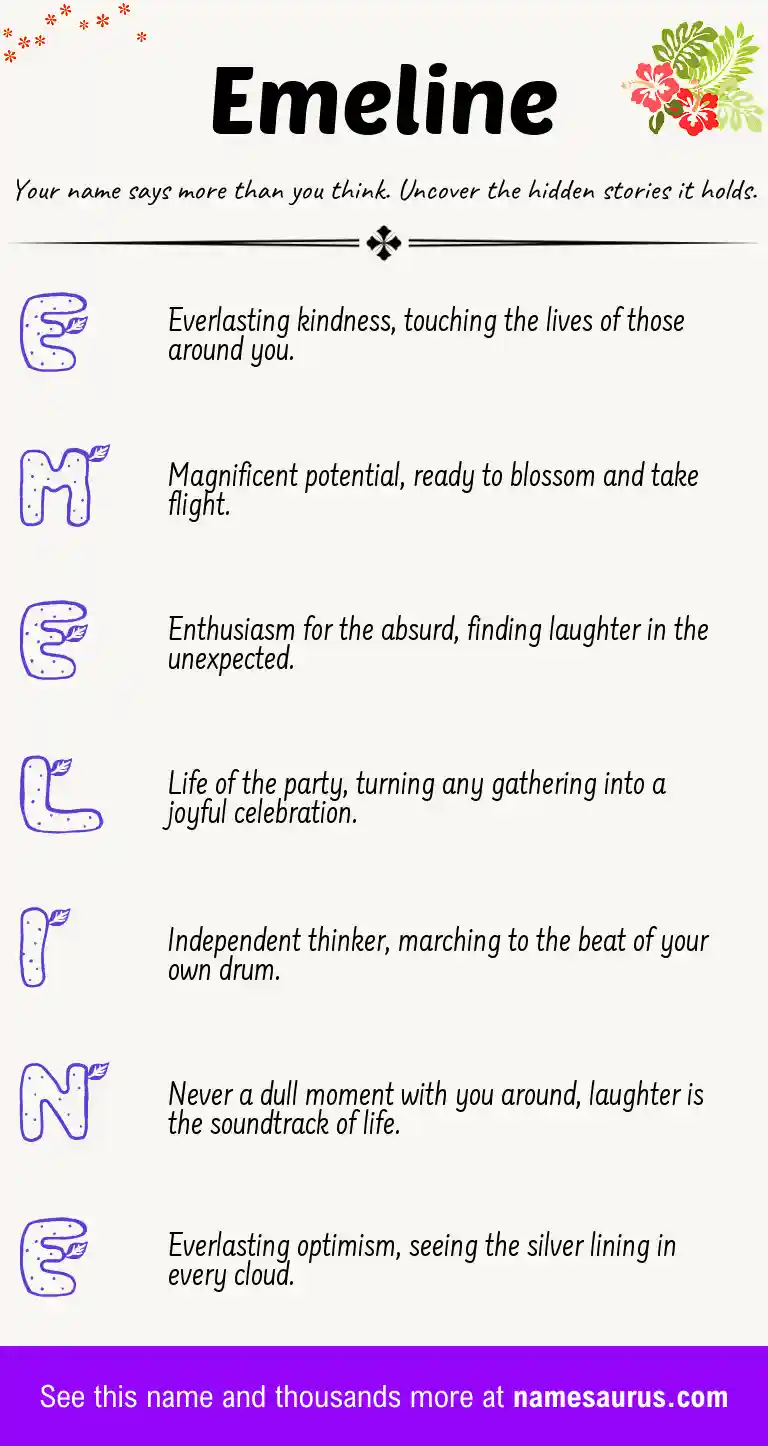 Acrostic poem about Emeline.