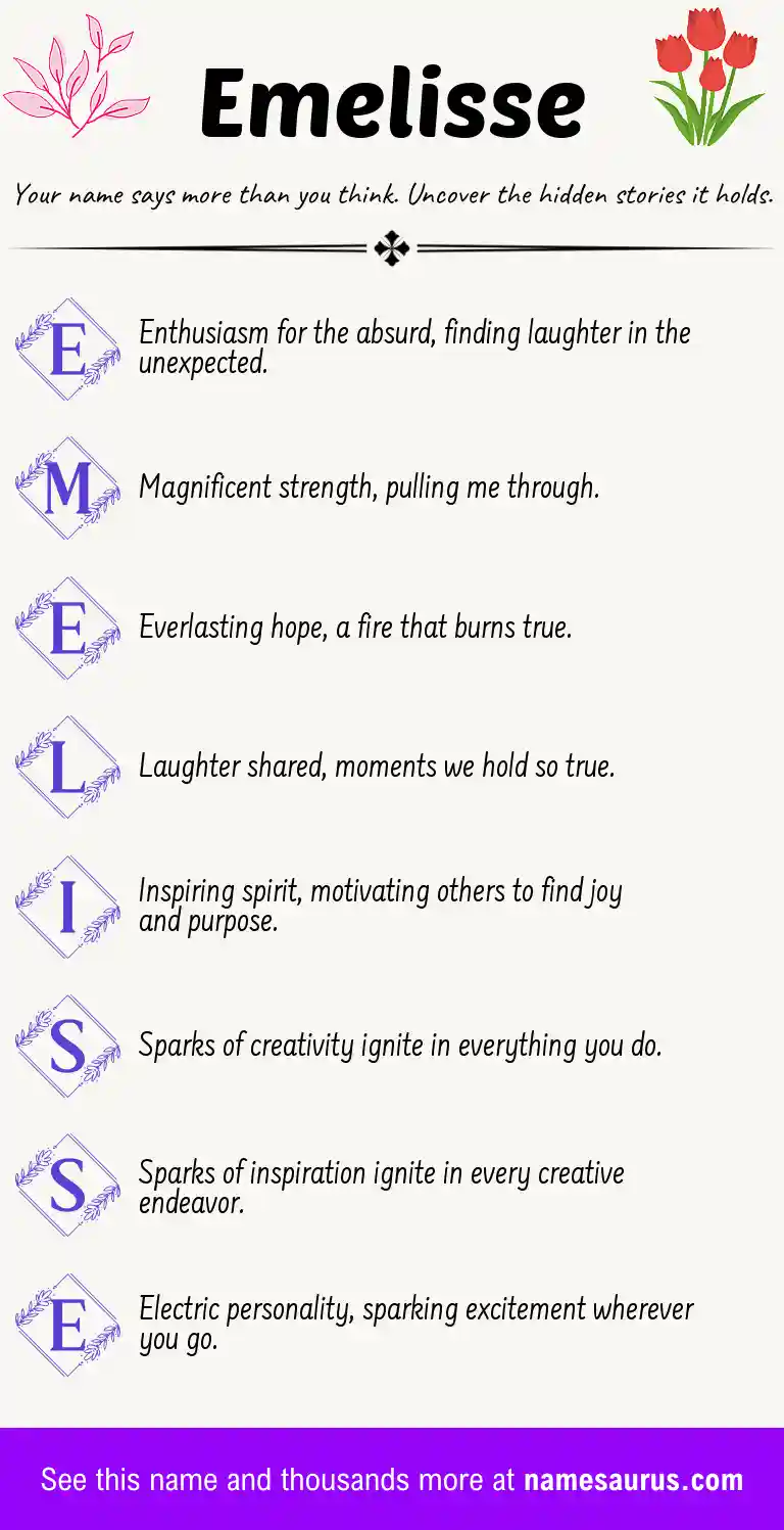 Acrostic poem about Emelisse.