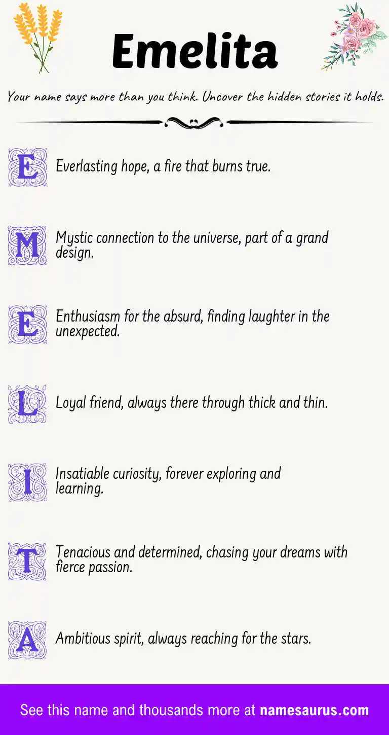 Acrostic poem about Emelita.