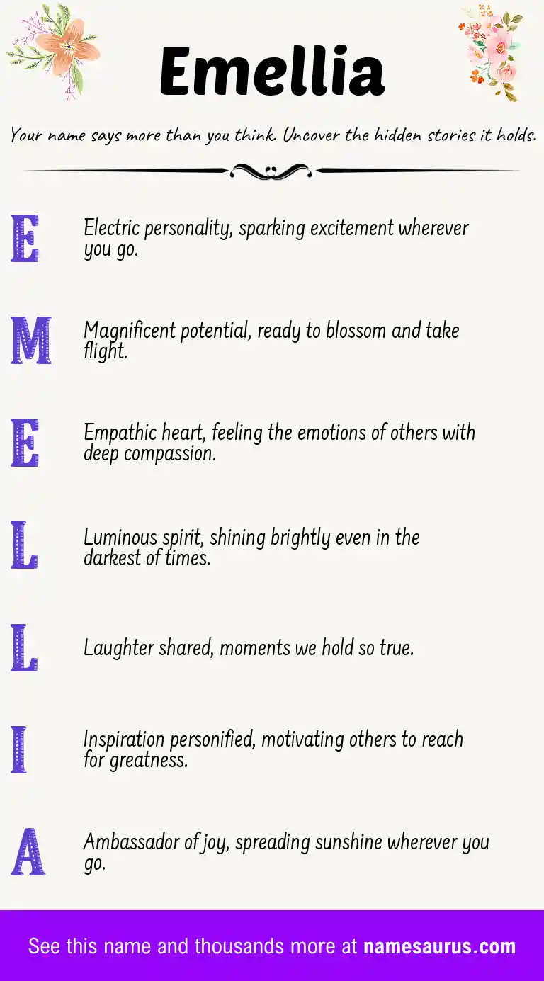 Acrostic poem about Emellia.