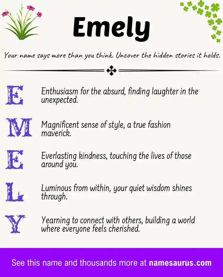 Acrostic poem about Emely.