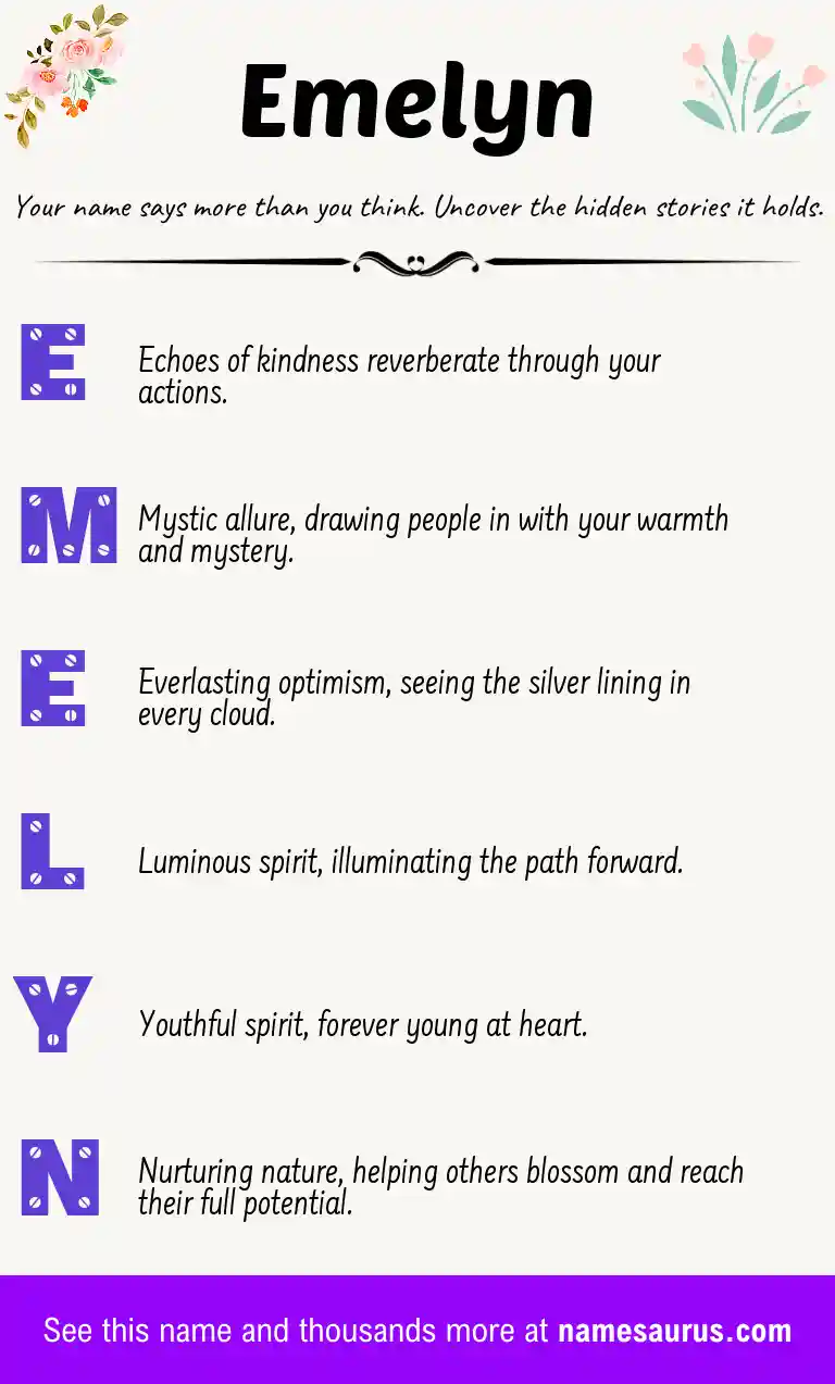 Acrostic poem about Emelyn.