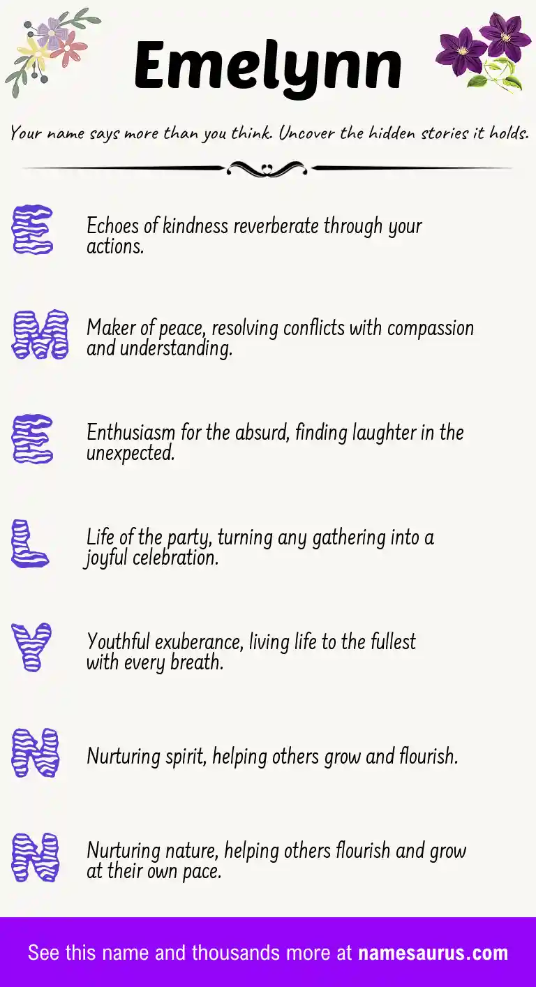 Acrostic poem about Emelynn.