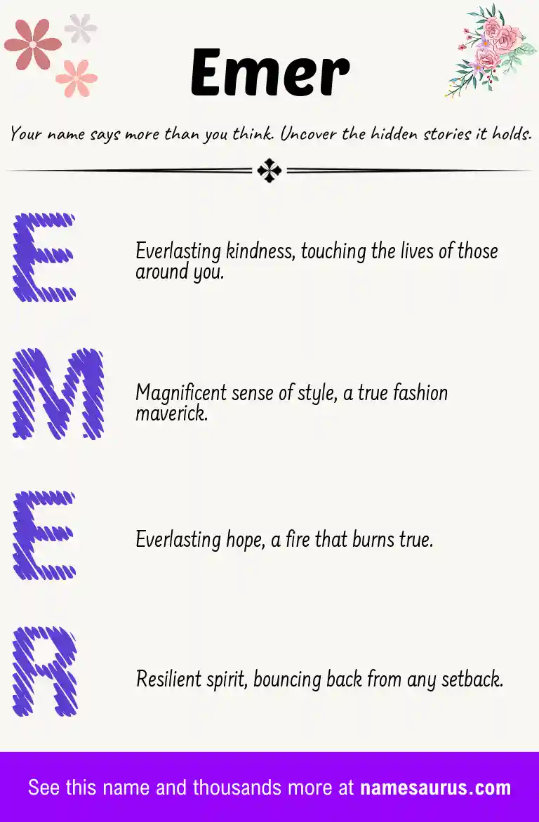Acrostic poem about Emer.