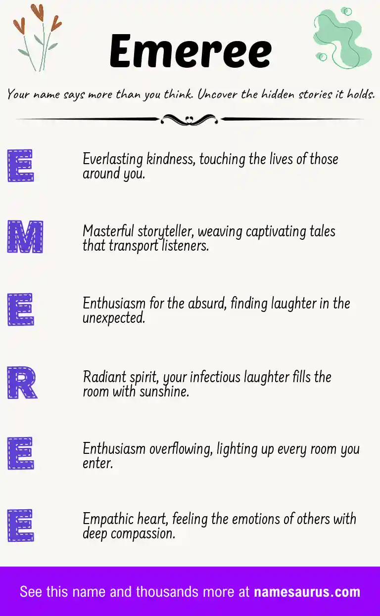 Acrostic poem about Emeree.