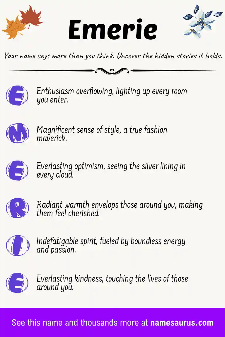 Acrostic poem about Emerie.