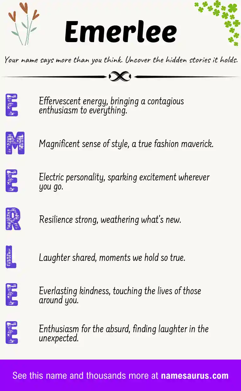 Acrostic poem about Emerlee.
