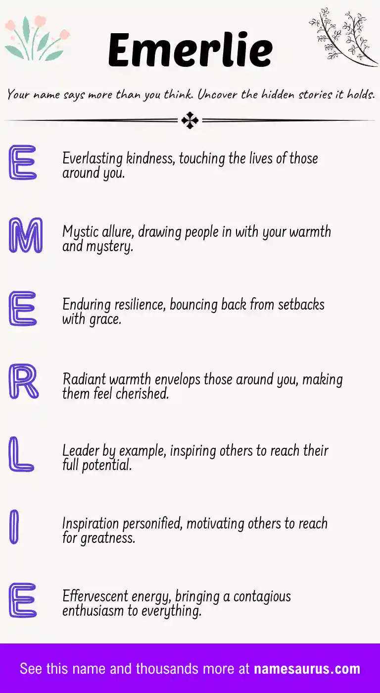 Acrostic poem about Emerlie.